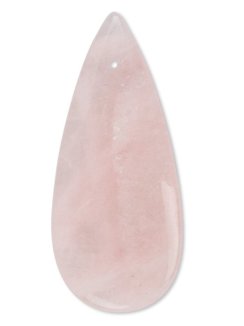 Rose Quartz Top-drilled Flat Teardrop Focal Natural 46x20mm 1pkg Jewelry Making